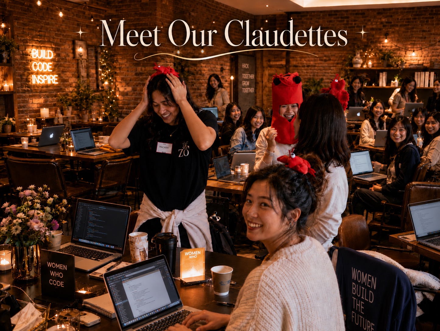 Meet our Claudettes at a warm Women in Claude coding gathering