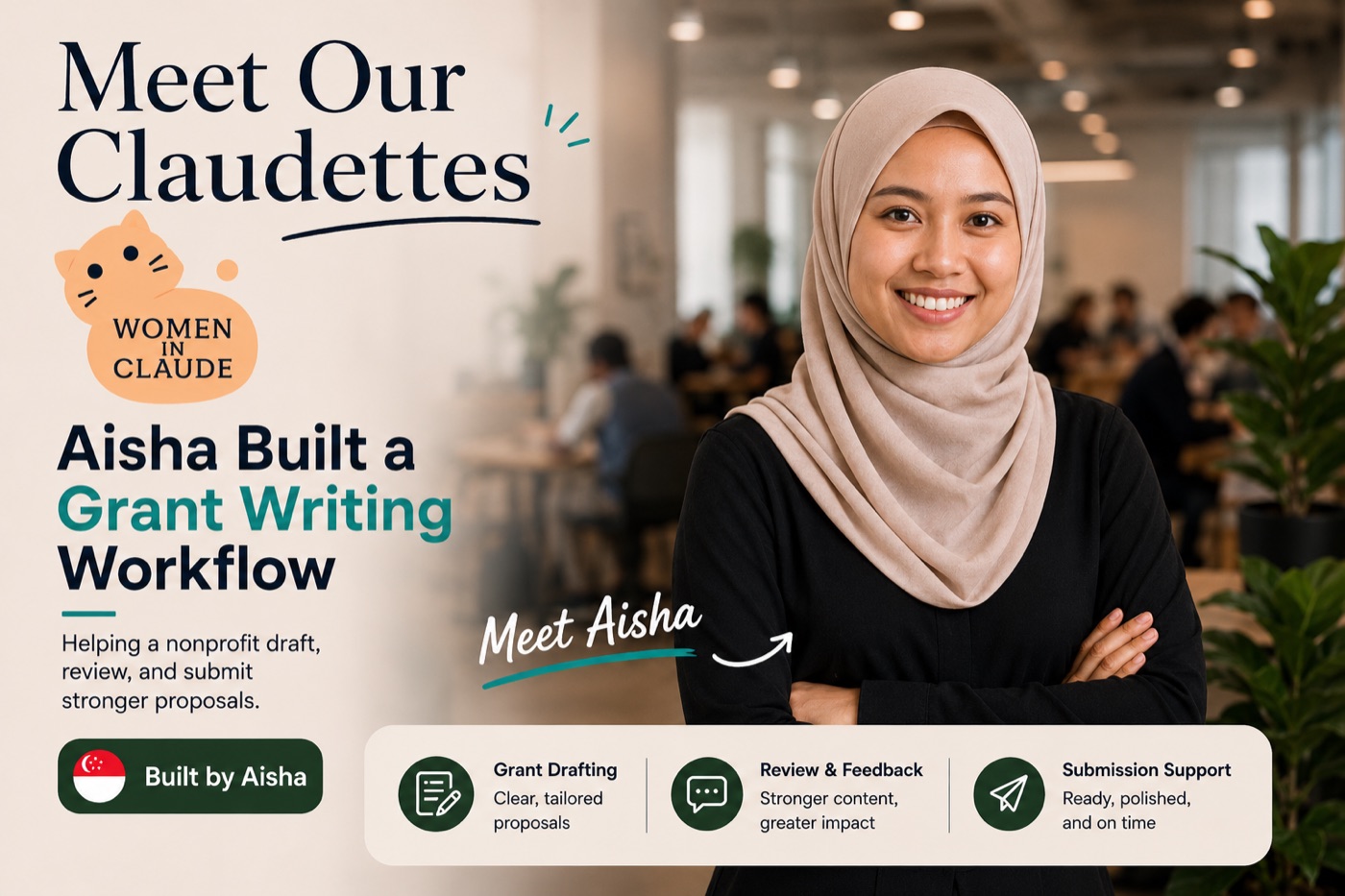 Aisha built a grant writing workflow with Claude